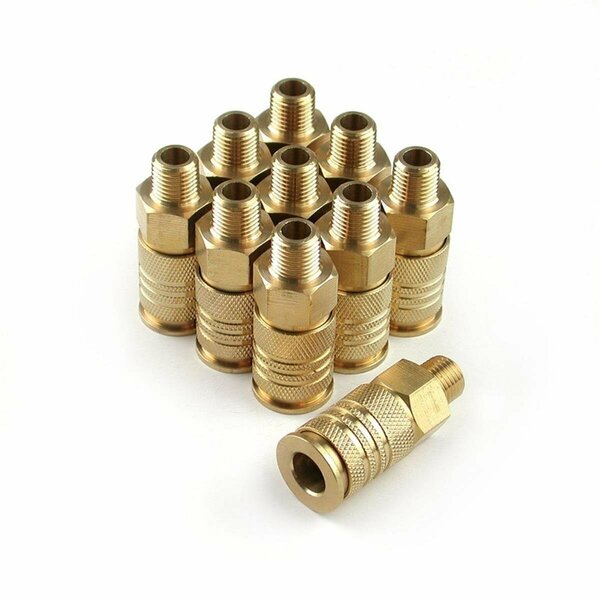 Tinkertools 0.25 x 0.25 in. Universal Brass Coupler with Male NPT, 10PK TI2112589